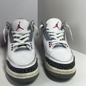 Jordan Kids White and Black Sneakers with Red Accents